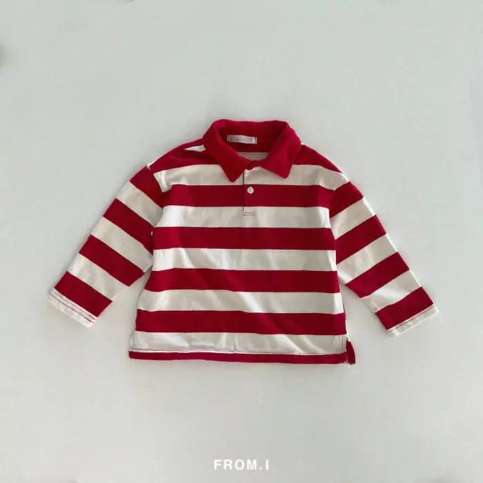 From I - Korean Children Fashion - #fashionkids - Stripes Collar Tee - 7