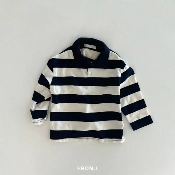 From I - Korean Children Fashion - #kidsshorts - Stripes Collar Tee - 8