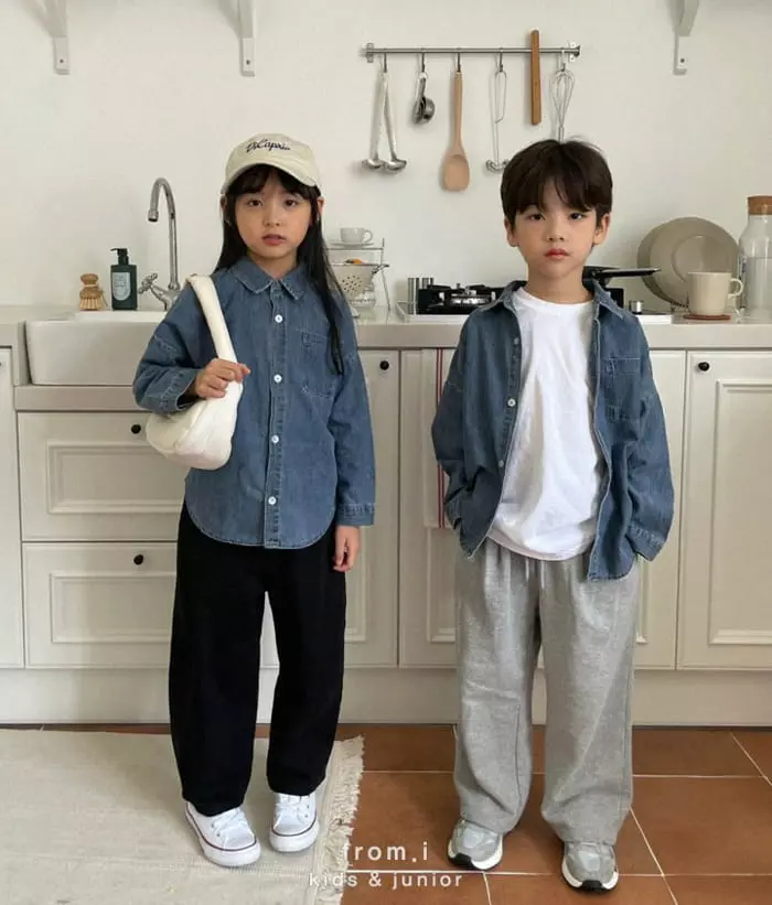 From I - Korean Children Fashion - #kidsshorts - Denim Shirt