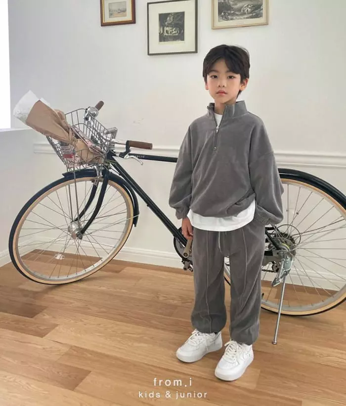 From I - Korean Children Fashion - #littlefashionista - Terry Zip-up Sweatshirt - 9