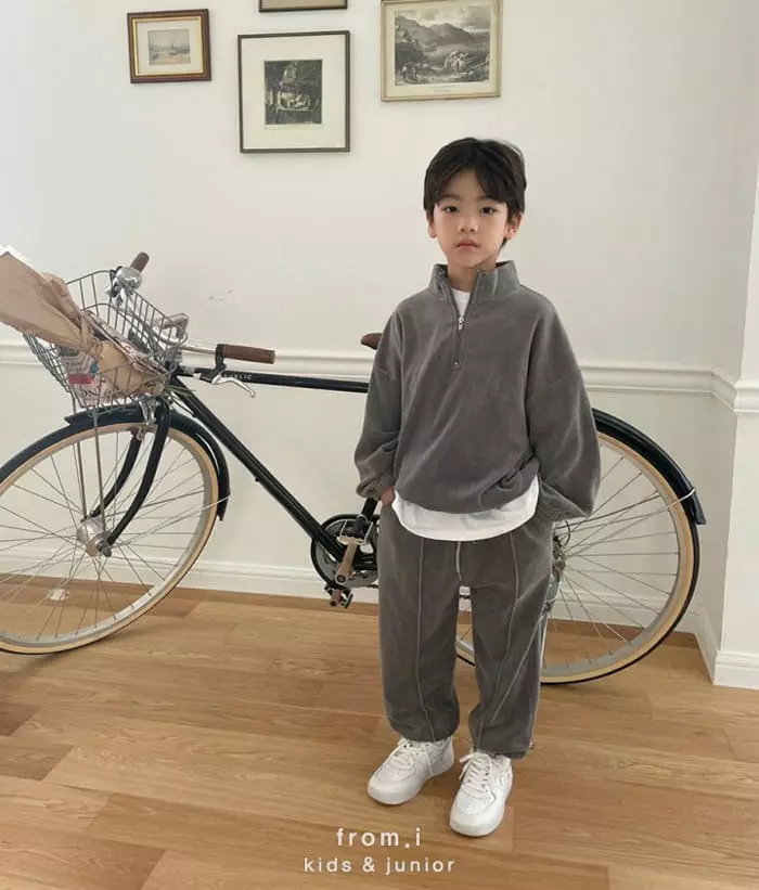 From I - Korean Children Fashion - #magicofchildhood - Terry Zip-up Sweatshirt - 10