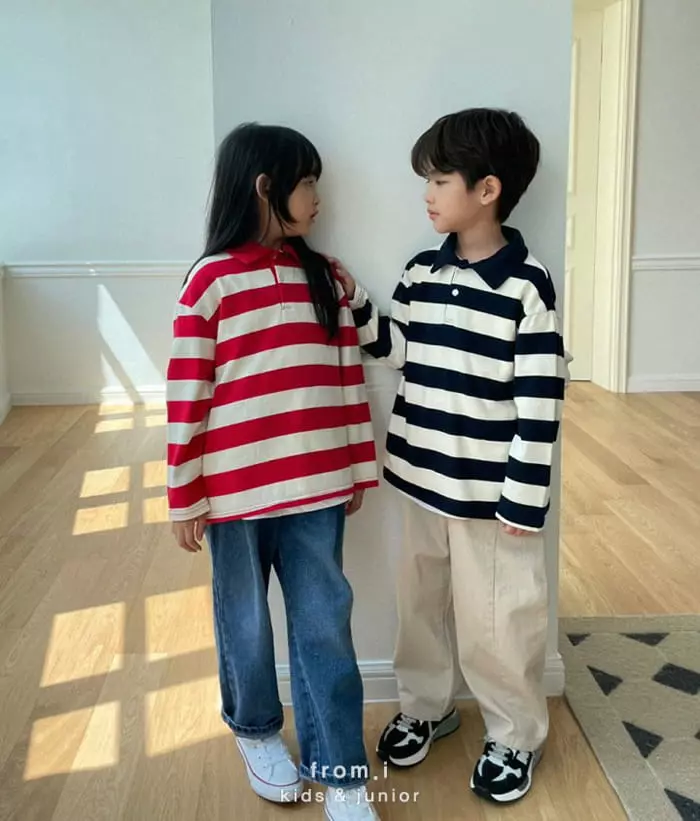 From I - Korean Children Fashion - #prettylittlegirls - Stripes Collar Tee