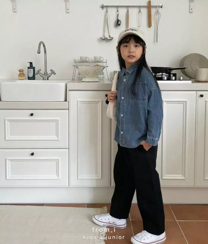 From I - Korean Children Fashion - #prettylittlegirls - Denim Shirt - 8