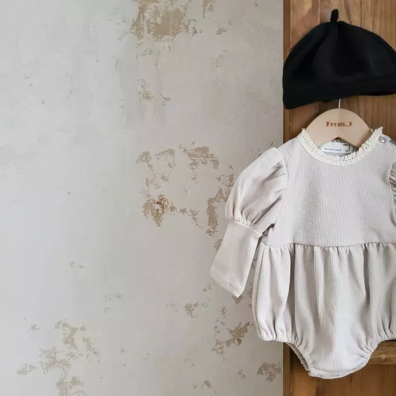 From J - Korean Baby Fashion - #babyboutique - Lace Waffle Bodysuit - 12
