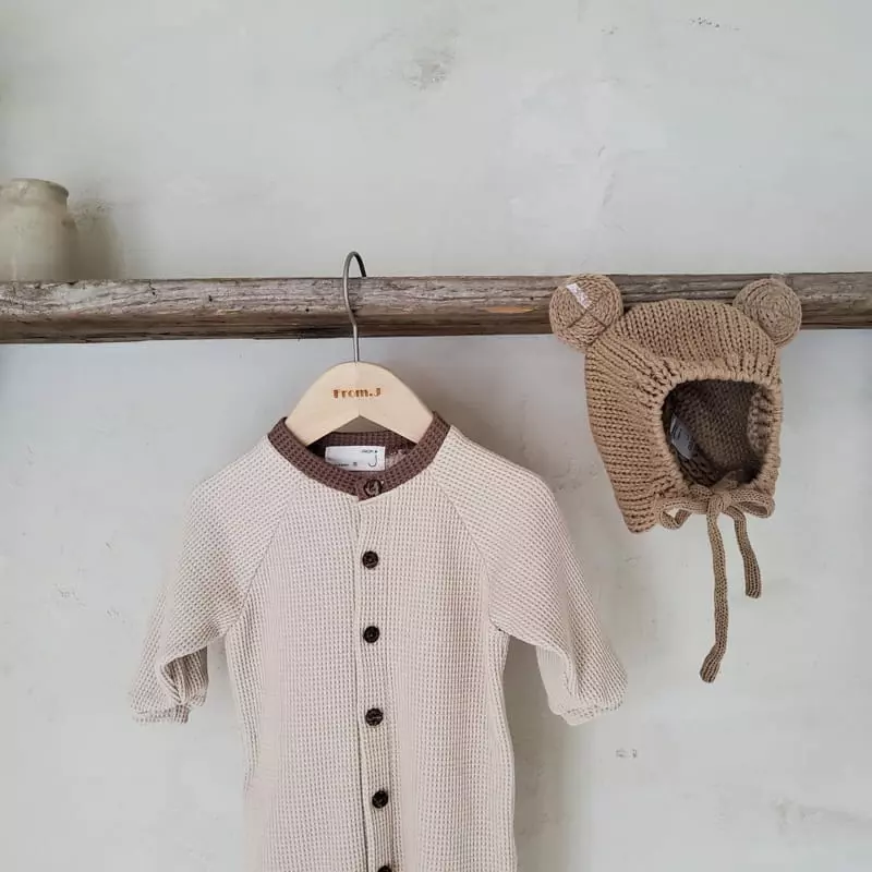 From J - Korean Baby Fashion - #babyboutiqueclothing - Butter Waffle Bodysuit - 5