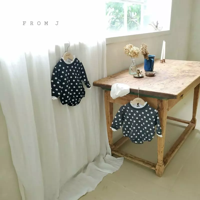 From J - Korean Baby Fashion - #babyboutiqueclothing - Jacquard Dot Bodysuit - 2