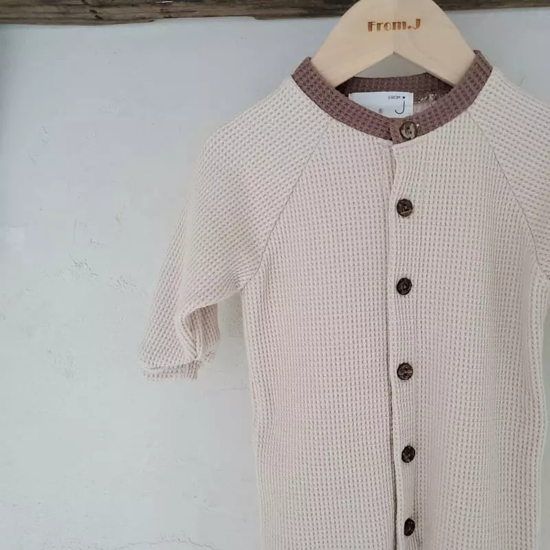 From J - Korean Baby Fashion - #babyclothing - Butter Waffle Bodysuit - 6
