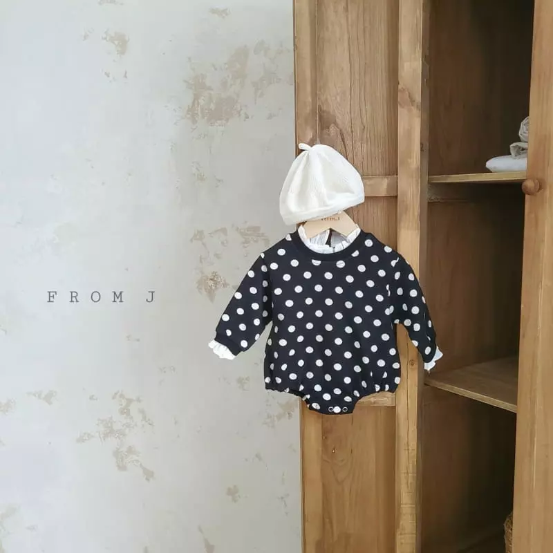 From J - Korean Baby Fashion - #babyclothing - Jacquard Dot Bodysuit - 3
