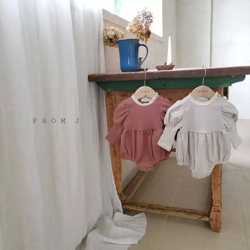 From J - Korean Baby Fashion - #babygirlfashion - Lace Waffle Bodysuit - 3
