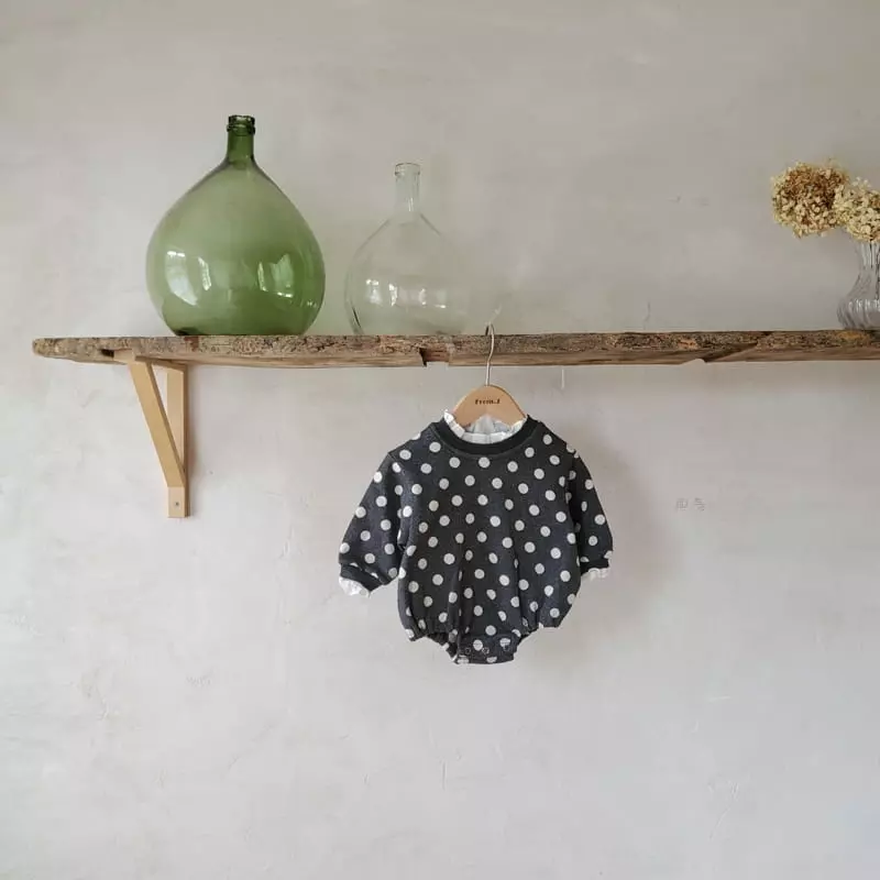 From J - Korean Baby Fashion - #babylifestyle - Jacquard Dot Bodysuit - 7