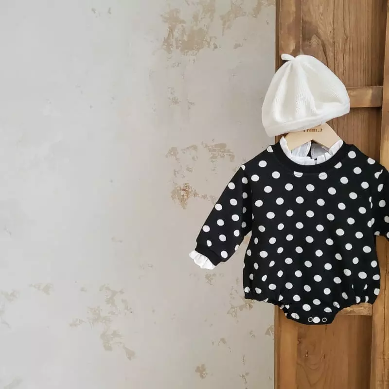 From J - Korean Baby Fashion - #babyootd - Jacquard Dot Bodysuit - 9