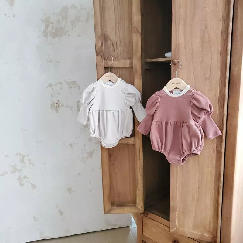From J - Korean Baby Fashion - #babyootd - Lace Waffle Bodysuit - 6
