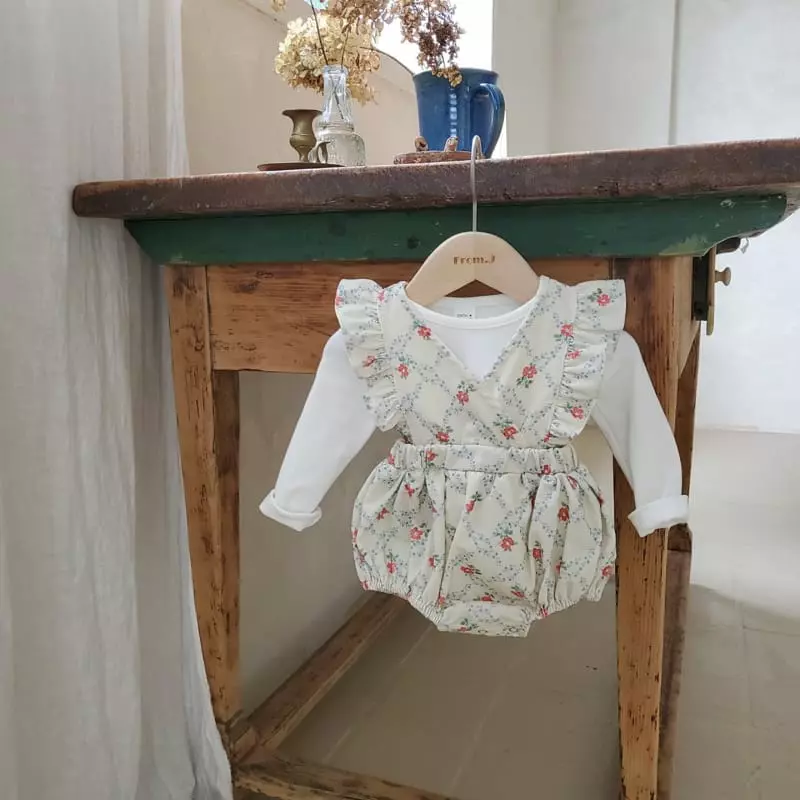 From J - Korean Baby Fashion - #babyootd - Bbang Dungarees Bodysuit - 5