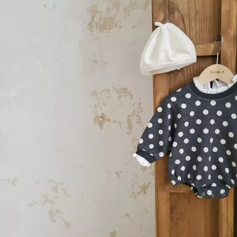 From J - Korean Baby Fashion - #babyoutfit - Jacquard Dot Bodysuit - 10