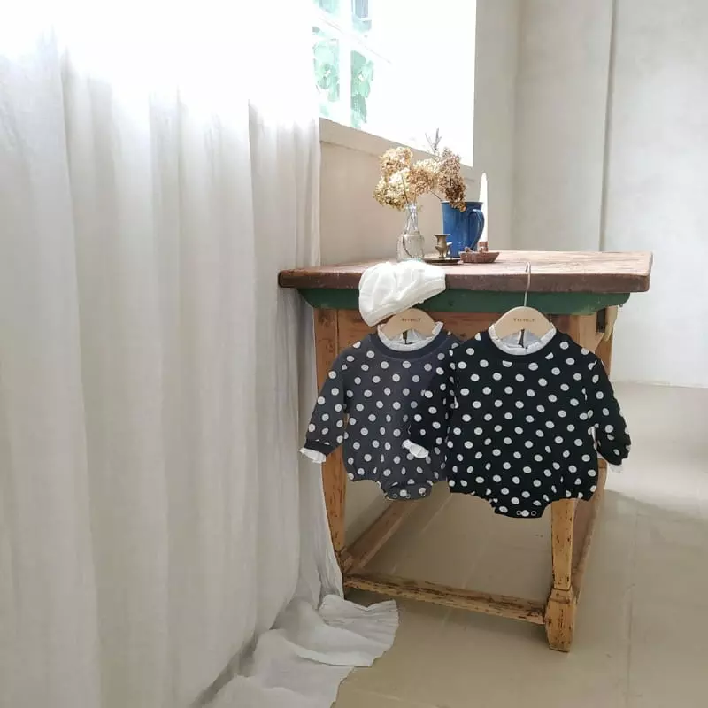 From J - Korean Baby Fashion - #babyoutfit - Jacquard Dot Bodysuit - 11