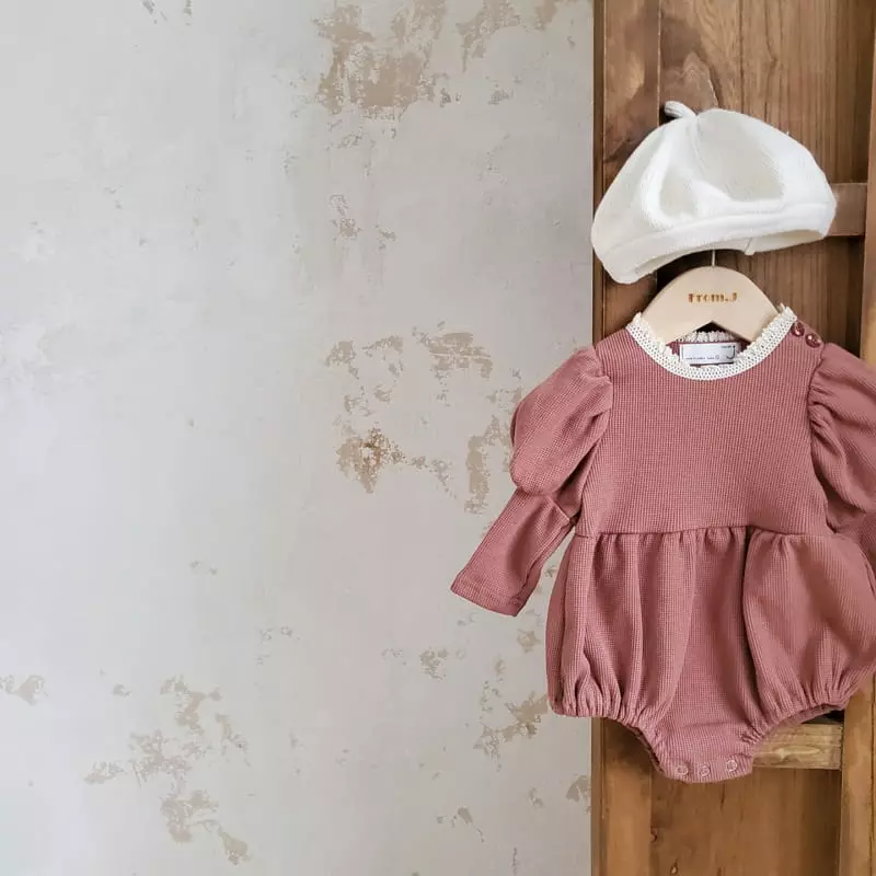 From J - Korean Baby Fashion - #babywear - Lace Waffle Bodysuit - 9