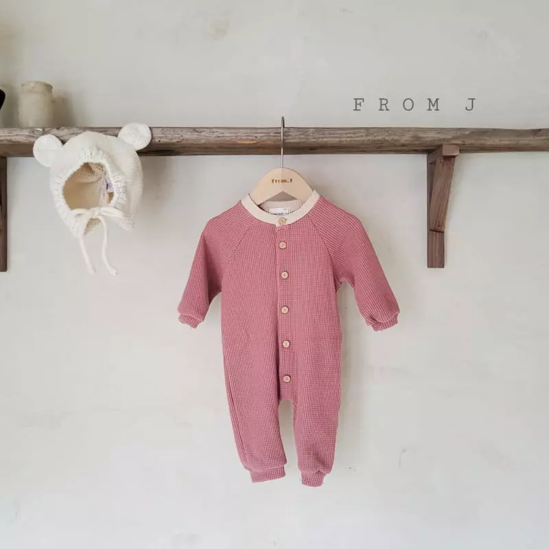 From J - Korean Baby Fashion - #onlinebabyshop - Butter Waffle Bodysuit - 2