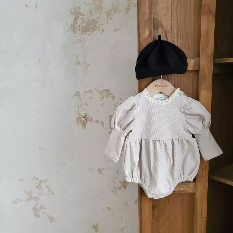 From J - Korean Baby Fashion - #onlinebabyshop - Lace Waffle Bodysuit - 11