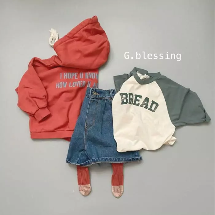 G Blessing - Korean Children Fashion - #kidsshorts - Bread Raglan Tee - 9