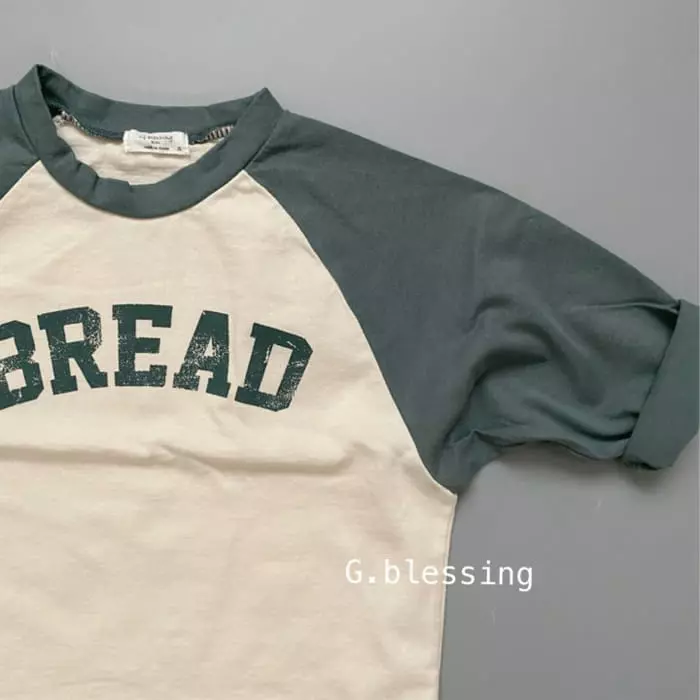 G Blessing - Korean Children Fashion - #kidsshorts - Bread Raglan Tee - 5