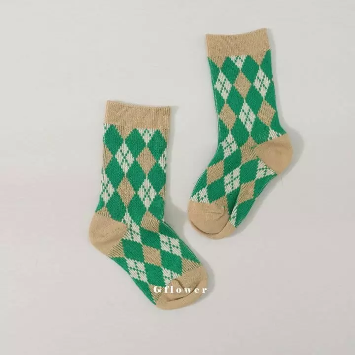 G Flower - Korean Children Fashion - #childofig - Green Socks Set - 9