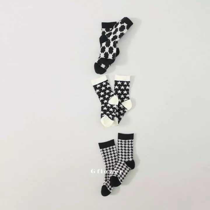 G Flower - Korean Children Fashion - #childofig - Black Socks Set - 7