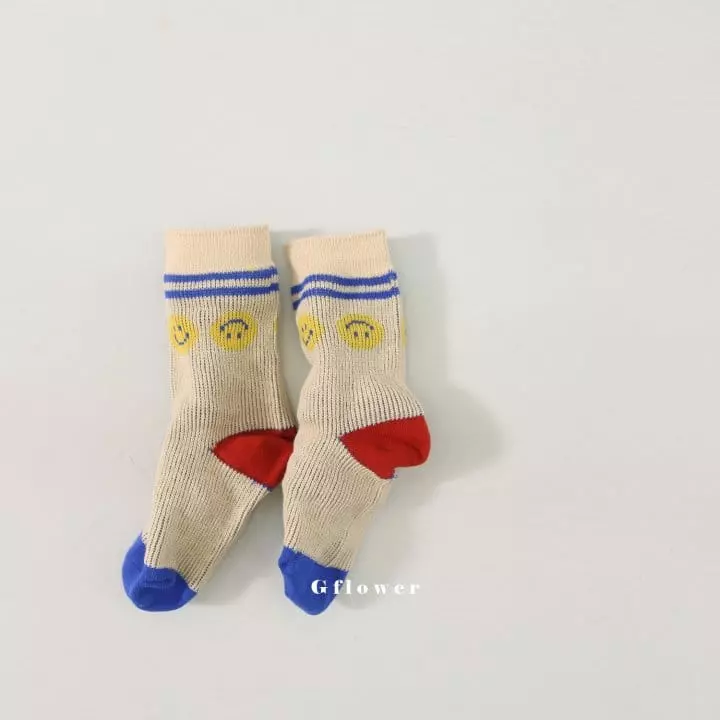 G Flower - Korean Children Fashion - #childofig - Blue Smile Socks Set - 5