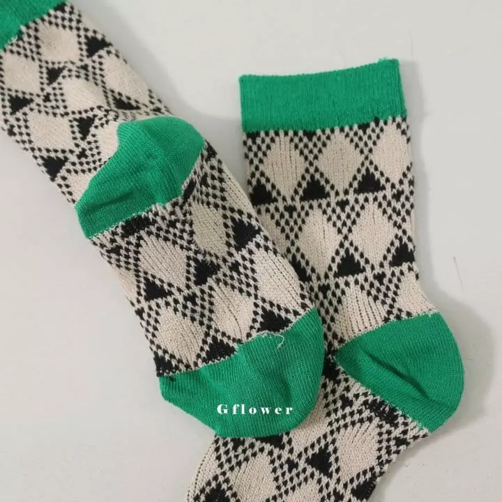 G Flower - Korean Children Fashion - #childrensboutique - Green Socks Set - 10