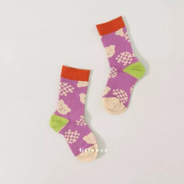 G Flower - Korean Children Fashion - #childrensboutique - Bear Socks Set - 9