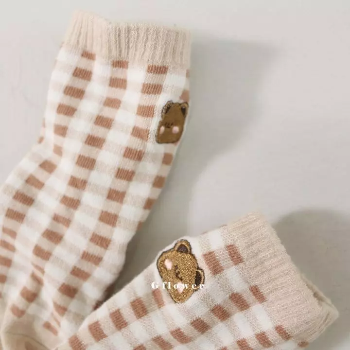 G Flower - Korean Children Fashion - #childrensboutique - Brown Socks Set - 7