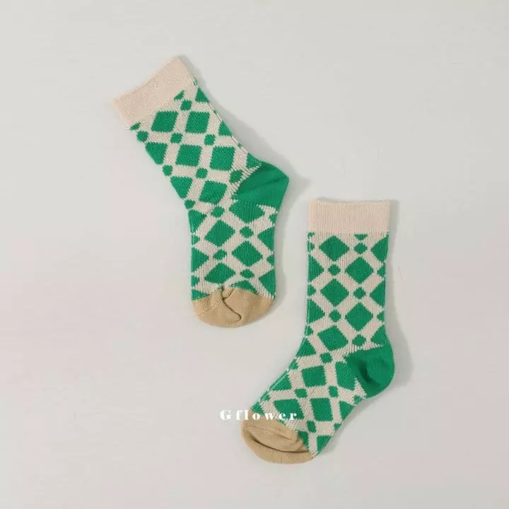 G Flower - Korean Children Fashion - #designkidswear - Green Socks Set - 11