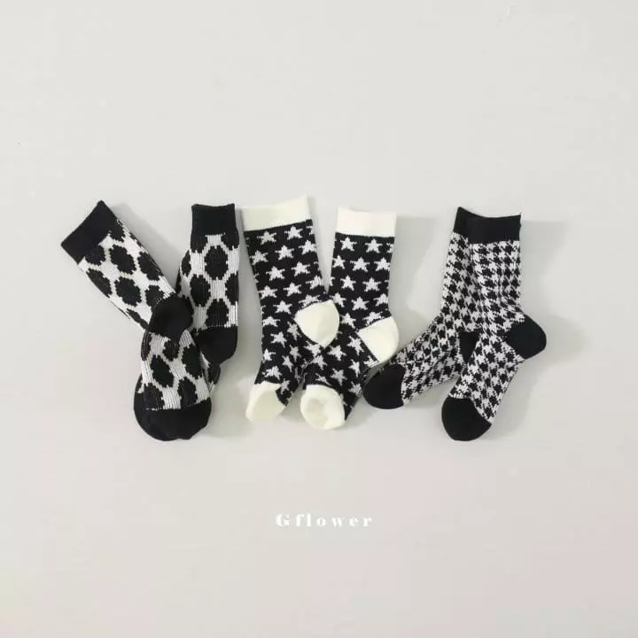 G Flower - Korean Children Fashion - #discoveringself - Black Socks Set - 10