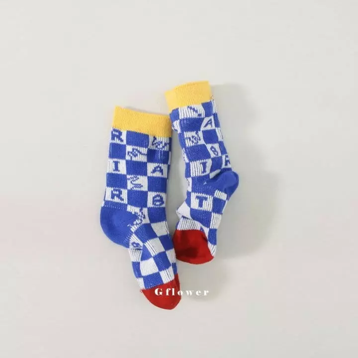 G Flower - Korean Children Fashion - #fashionkids - Blue Smile Socks Set - 9