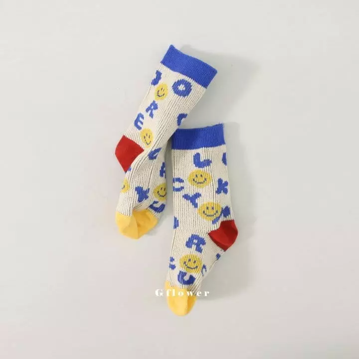G Flower - Korean Children Fashion - #kidsstore - Blue Smile Socks Set - 11