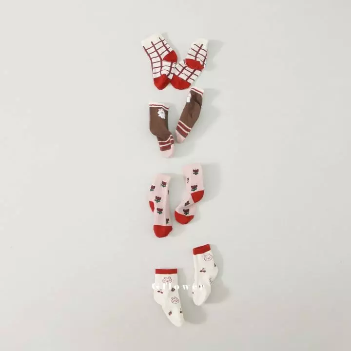 G Flower - Korean Children Fashion - #littlefashionista - Barnie Socks Set - 3
