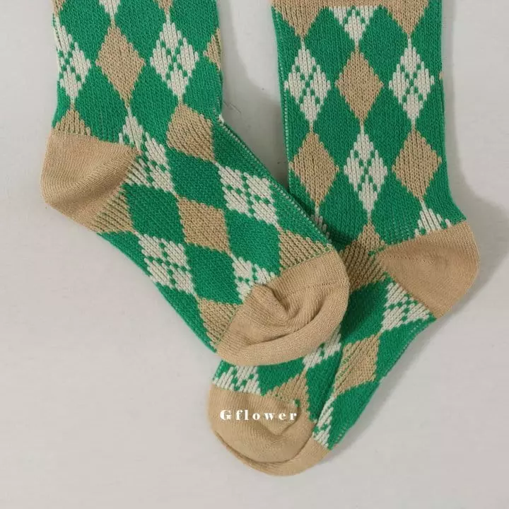 G Flower - Korean Children Fashion - #magicofchildhood - Green Socks Set - 4