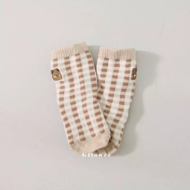 G Flower - Korean Children Fashion - #todddlerfashion - Brown Socks Set - 3