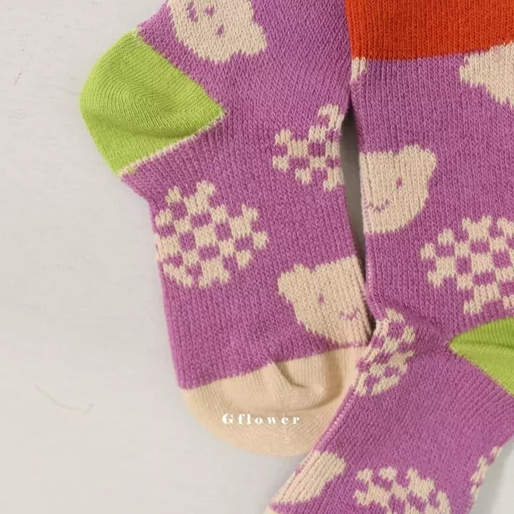 G Flower - Korean Children Fashion - #toddlerclothing - Bear Socks Set - 6