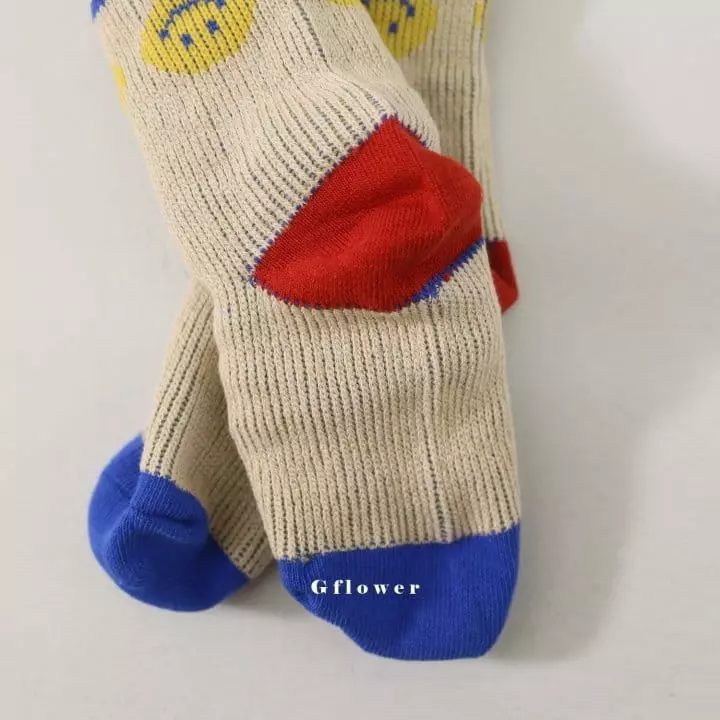 G Flower - Korean Children Fashion - #toddlerclothing - Blue Smile Socks Set - 3