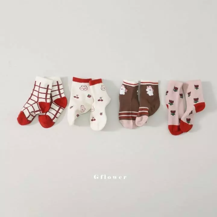 G Flower - Korean Children Fashion - #toddlerclothing - Barnie Socks Set - 8