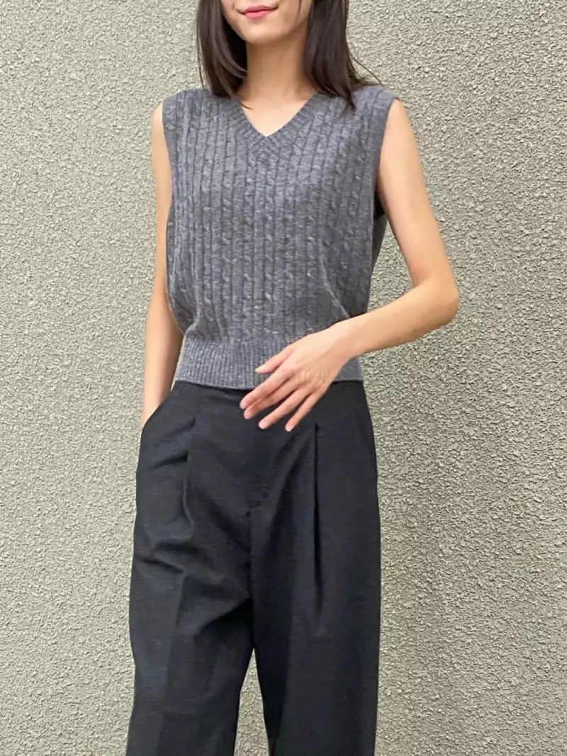 Gallery - Korean Women Fashion - #momslook - Cable Vest