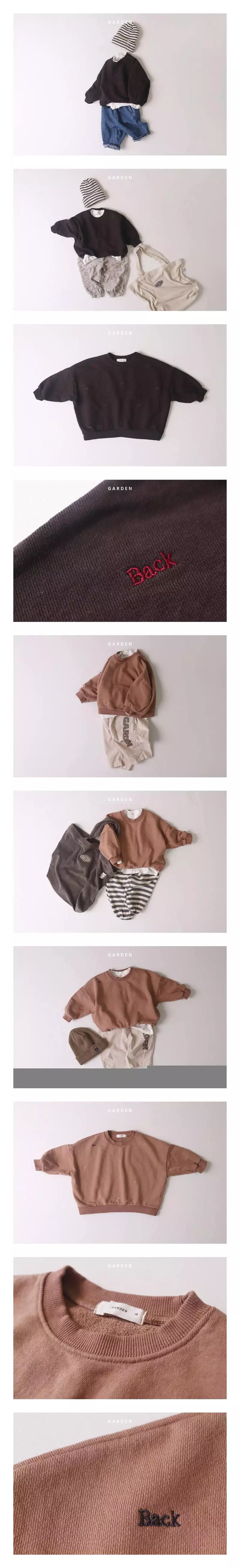 Garden - Korean Children Fashion - #fashionkids - Back Embrodiery Sweatshirt