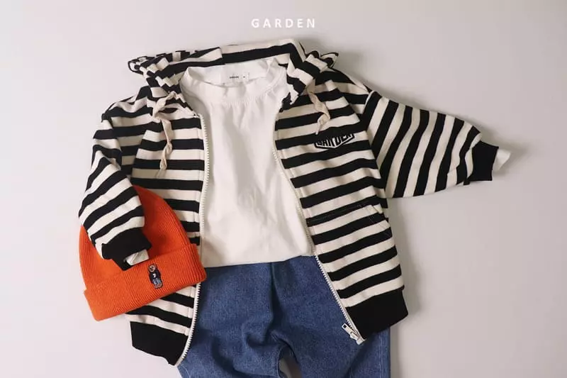 Garden - Korean Children Fashion - #littlefashionista - Stripes Hoody Zip-up