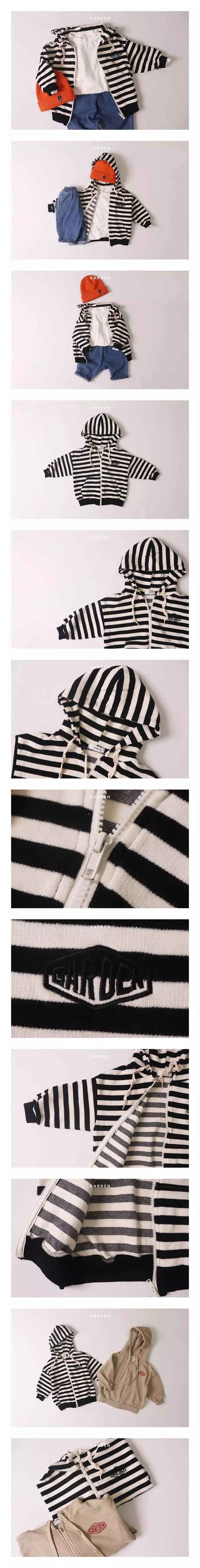 Garden - Korean Children Fashion - #prettylittlegirls - Stripes Hoody Zip-up