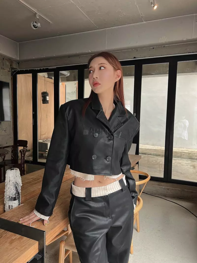 Gateless - Korean Women Fashion - #momslook - Like Leather Set - 3