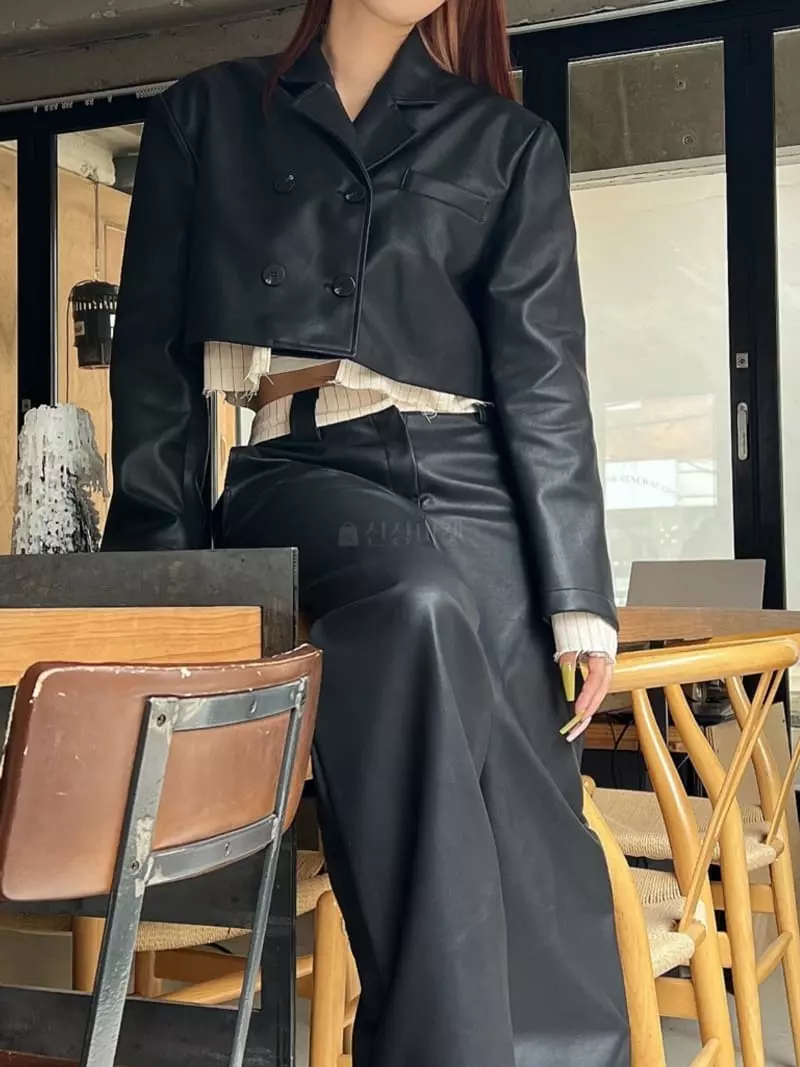Gateless - Korean Women Fashion - #momslook - Like Leather Jacket