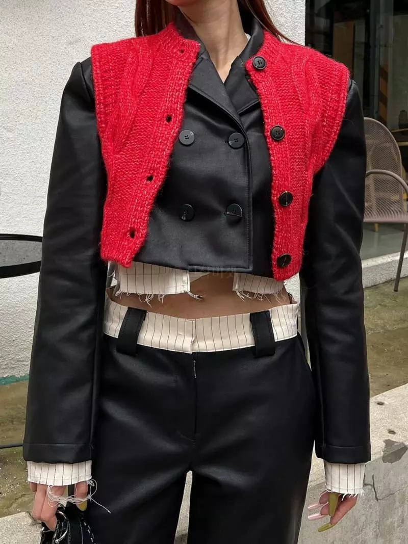 Gateless - Korean Women Fashion - #momslook - Like Leather Jacket - 3