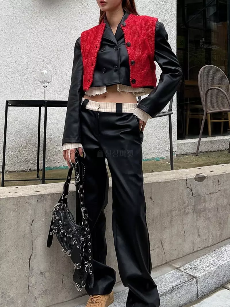 Gateless - Korean Women Fashion - #momslook - Like Leather Jacket - 5