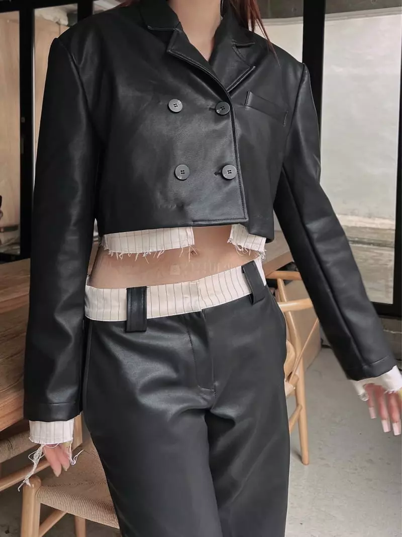 Gateless - Korean Women Fashion - #womensfashion - Like Leather Set - 8
