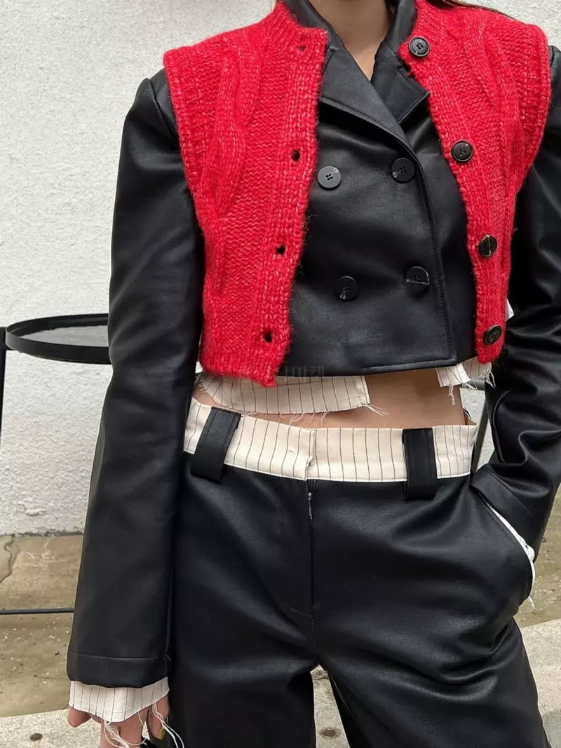 Gateless - Korean Women Fashion - #momslook - Like Leather Jacket - 4